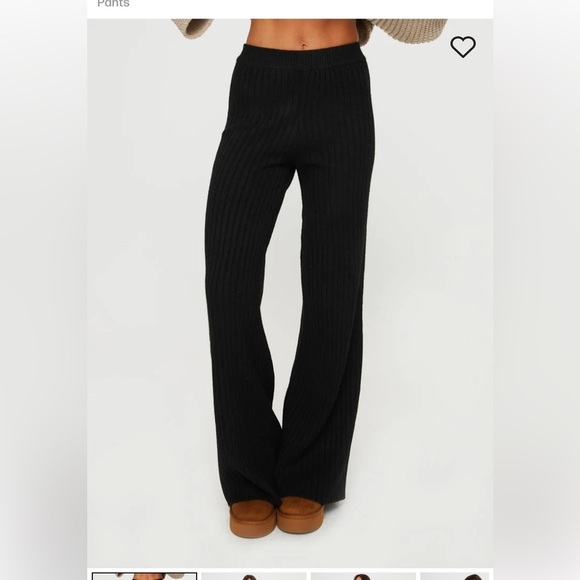 Princess Polly Ribbed MONTANA BLACK KNIT PANTS BLACK NWOT Size 10 - Picture 2 of 7